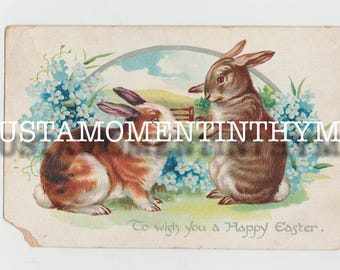 Vintage early 1900s Easter postcards set of 5 digital download for junk journals scrapbooking