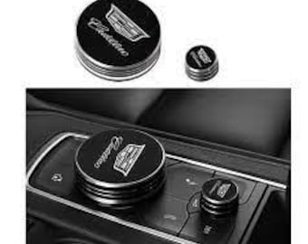 Cadillac Center Console Multimedia Navigation Knob Cover Black 5cm
