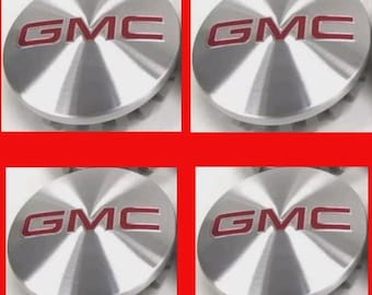 Set of 4 Brushed Aluminum 83mm wheel Center Caps For GMC Sierra Yukon Denali 22837060