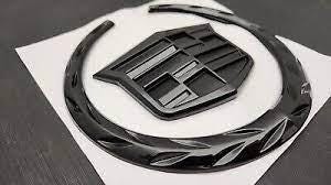 All BLACK 1 x Cadillac 1 x 4.25"-Rear (Trunk) Lid Badge Emblem for Escalade SRX XTS 1PC