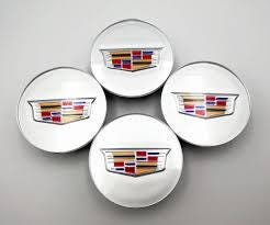 Set of 4 Silver with Color Logo 66mm Wheel Center Caps For Cadillac New,wheel center hub 4 PCS