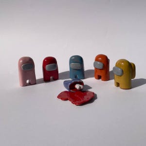 Handcrafted Among Us Keychain – Miniature Clay Impostor – Cute Gamer Gift – Funny Nerdy Keyring – Custom Among Us Art
