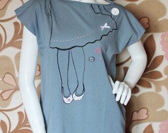 HandpaintedElizabeth handpainted and handsewn cotton top