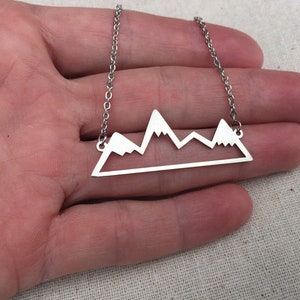 SALE Mountain Range Necklace Silver Mountain Necklace Mountain Lover Necklace Mountain Jewelry Gifts Silver Mountain Jewelry image 4