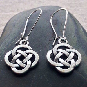 SALE - Dangle Celtic Earrings - Celtic Knot Earrings - Irish Jewelry Gifts - Silver Celtic Earrings - Silver Irish Earrings - Celtic Jewelry