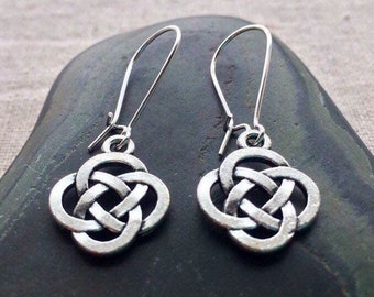 SALE - Dangle Celtic Earrings - Celtic Knot Earrings - Irish Jewelry Gifts - Silver Celtic Earrings - Silver Irish Earrings - Celtic Jewelry