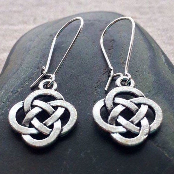 SALE - Dangle Celtic Earrings - Celtic Knot Earrings - Irish Jewelry Gifts - Silver Celtic Earrings - Silver Irish Earrings - Celtic Jewelry