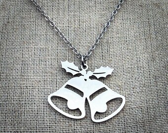Christmas Bell Necklace - Jingle Bell Necklace - Holiday Bell Necklace - Xmas Necklace - Silver Christmas Necklace - Christmas Jewelry Gifts