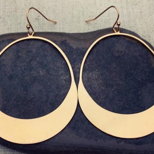 Big Gold Dangle Earrings - Modern Gold Hoops - Gold Statement Earrings - Mod Gold Hoop Earrings - Modern Gold Earrings - Large Gold Earrings