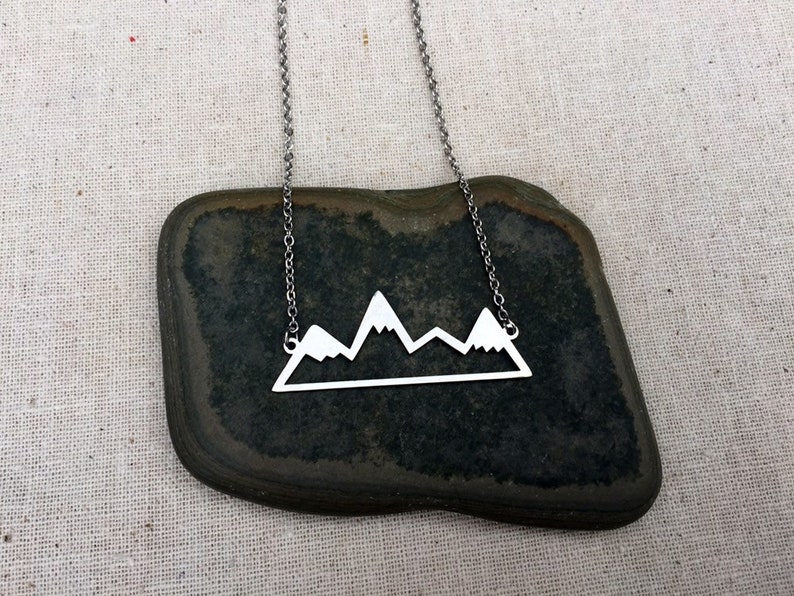 SALE Mountain Range Necklace Silver Mountain Necklace Mountain Lover Necklace Mountain Jewelry Gifts Silver Mountain Jewelry image 5