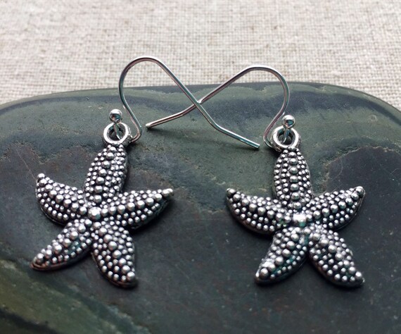 Starfish Drop Earrings | Lovell Designs Jewelry in Maine