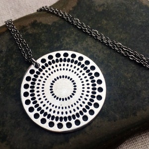 Disc Necklace - Geometric Necklace - Modern Necklace - Silver Necklace - Everyday Necklace - Geometric Jewelry - Modern Jewelry