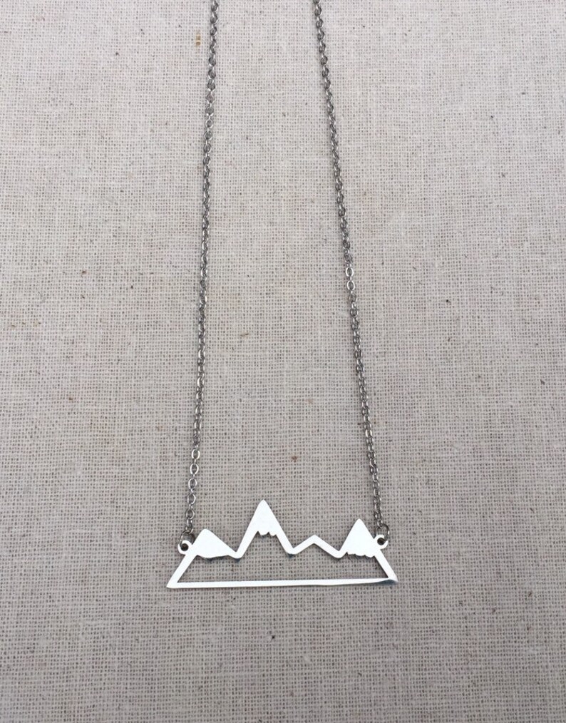 SALE Mountain Range Necklace Silver Mountain Necklace Mountain Lover Necklace Mountain Jewelry Gifts Silver Mountain Jewelry image 8