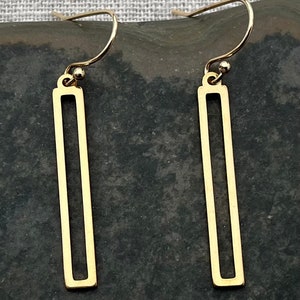 Mod Gold Earrings - Modern Dangle Earrings - Minimalist Gold Earrings - Geometric Gold Drop Earrings - Little Modern Gold Earrings