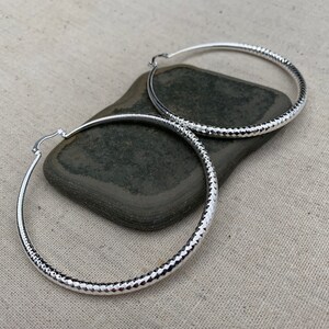 SALE Large Hoop Earrings Big Silver Hoops Modern Hoop Earrings Statement Hoop Earrings Big Modern Hoops Huge Silver Hoops image 5