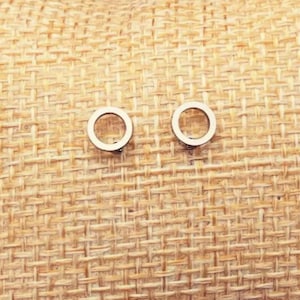 Minimalist Stud Earrings - Open Circle Stud Earrings - Tiny Circle Studs - Silver Circle Stud Earrings - Dainty Circle Studs - Gifts For Her