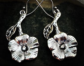 Floral Tree Earrings - Flower Blossom Earrings - Flower Branch Earrings - Flower Dangle Earrings - Floral Tree Jewelry Gifts