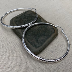 SALE Large Hoop Earrings Big Silver Hoops Modern Hoop Earrings Statement Hoop Earrings Big Modern Hoops Huge Silver Hoops image 6