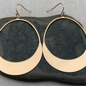 Big Gold Earrings - Modern Gold Hoops - Gold Statement Earrings - Gold Hoop Earrings - Modern Gold Earrings - Large Gold Earrings