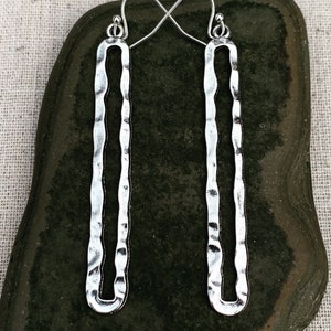 SALE - Long Silver Earrings - Modern Long Earrings - Long Geometric Earrings - Silver Statement Earrings - Long Dangle Earrings - Jewelry