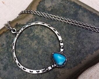 Collier turquoise - pendentif turquoise - bijoux turquoise - collier géométrique - collier sud-ouest - collier aztèque - cadeaux pour elle
