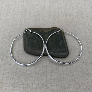 SALE Large Hoop Earrings Big Silver Hoops Modern Hoop Earrings Statement Hoop Earrings Big Modern Hoops Huge Silver Hoops image 8