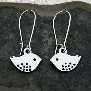 Dainty Bird Earrings - Modern Bird Earrings - Minimalist Bird Earrings - Silver Bird Earrings - Bird Dangle Earrings - Bird Jewelry Gifts