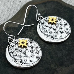Crescent Moon Earrings - Silver Star Earrings - Celestial Dangle Earrings - Silver Moon Earrings - Moon Star Earrings - Moon Jewelry