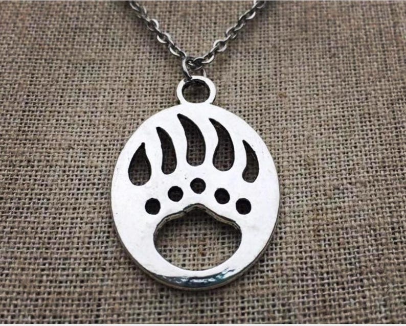 Bear Paw Necklace - Bear Claw Necklace - Grizzly Bear Necklace - Grizzly Paw Necklace - Grizzly Bear Paw Jewelry - Bear Paw Gifts For Her image 1