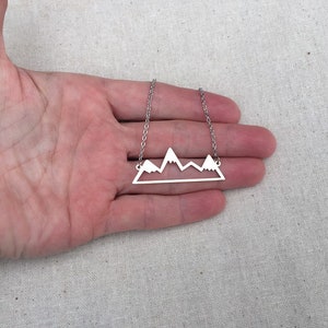 SALE Mountain Range Necklace Silver Mountain Necklace Mountain Lover Necklace Mountain Jewelry Gifts Silver Mountain Jewelry image 9