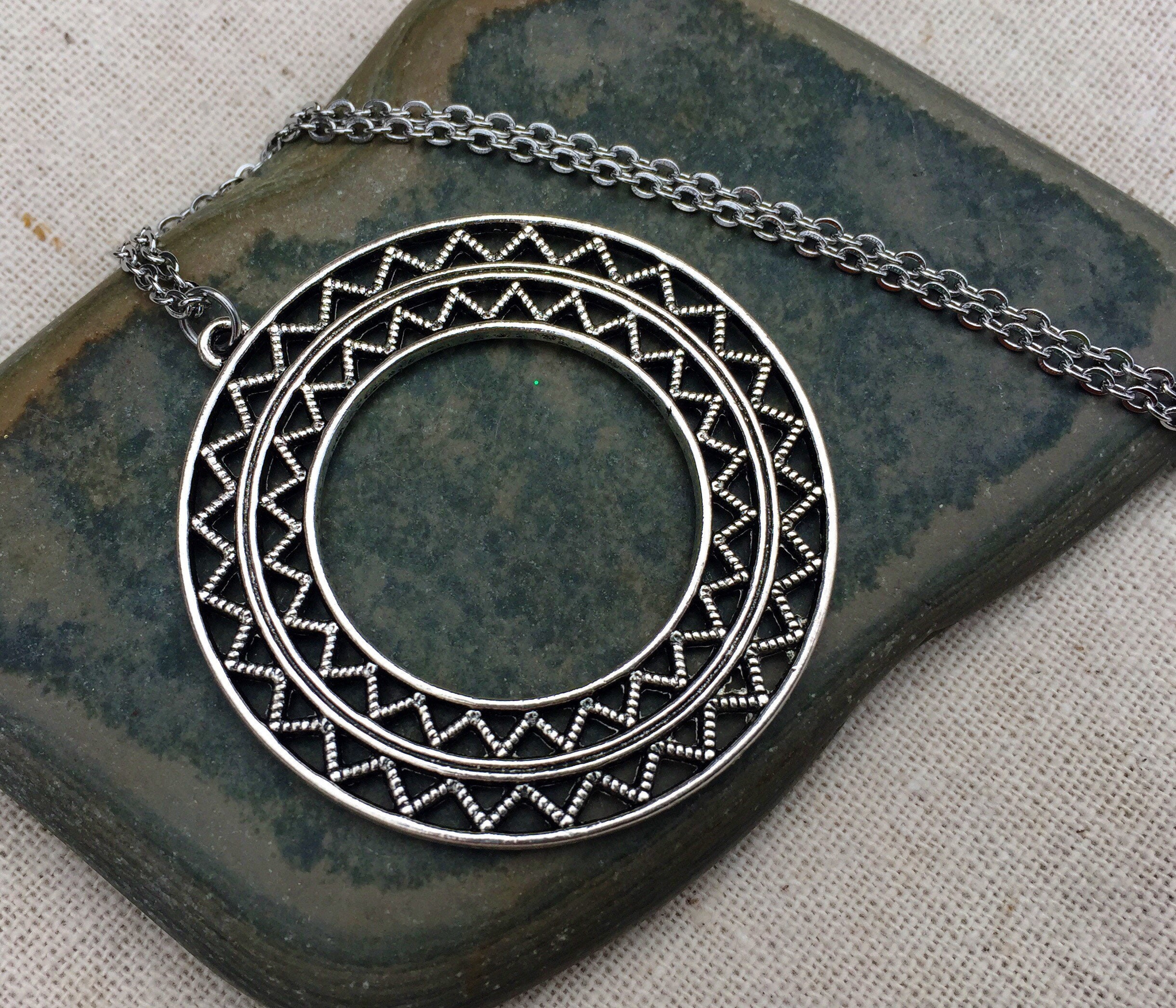 幾何学模様 ネックレス シルバー ブラック シンプル スクエア 一粒 シルバー ネックレス ペンダント ペンダント