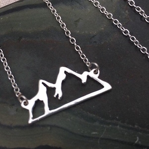 Silver Mountain Necklace - Mountain Lover Necklace - Mountain  - Silver Mountain Jewelry - Mountain Range Necklace -  Gifts For Her