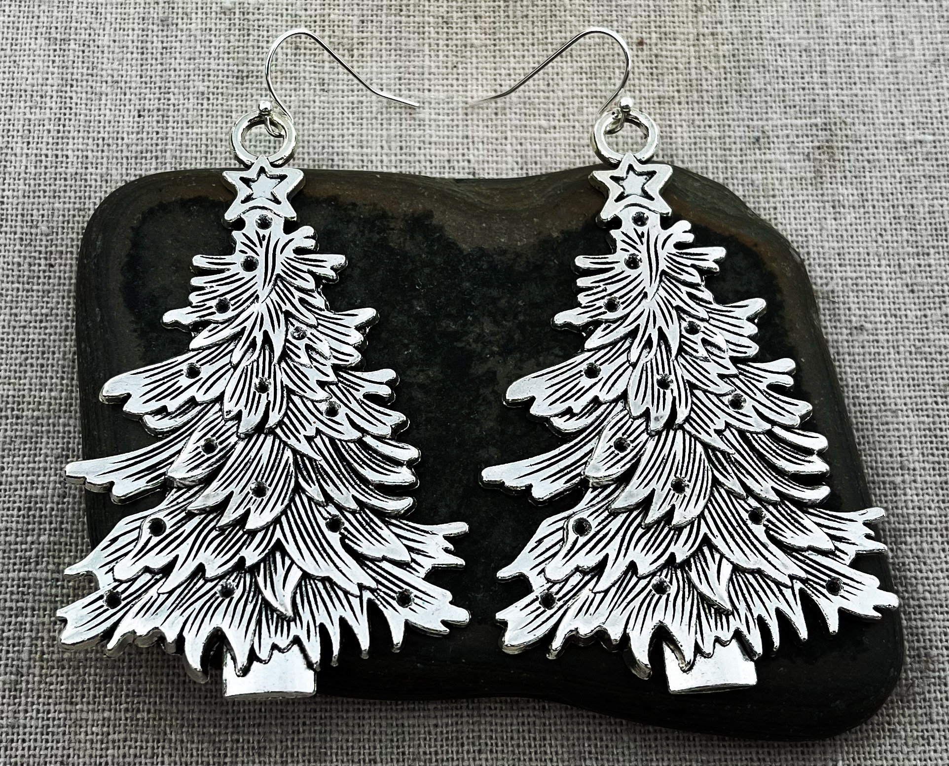 Orecchini A Lobos Di Natale - Alberello In Argento 925 Sterling Silver - 2