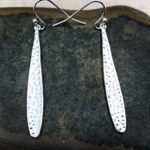 Silver Dangle Earrings - Minimalist Dangle Earrings - Long Silver Earrings - Silver Teardrop Earrings - Silver Drop Earrings - Gifts For Her
