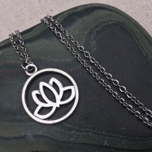Lotus Flower Necklace - Silver Lotus Necklace - Yoga Jewelry Gifts - Lotus Flower Jewelry Gifts - Gifts For Her - Yoga Gifts For Her