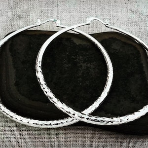 Large Silver Hoops - Sterling Silver Hoops - Modern Hoops - Statement Hoops - 70mm Silver Hoops - Large Hoop Earrings - Huge Silver Hoops