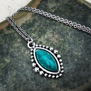 Teal Pendant Necklace - Teal Jewelry Gifts - Turquoise Necklace - Green Stone Necklace - Green Jewelry Gifts - Gifts For Her