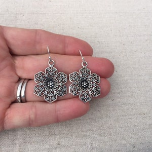 SALE Big Flower Earrings Flower Jewelry Gifts Floral Filigree Earrings Flower Statement Earrings Filigree Flower Jewelry image 8