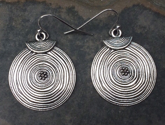 Silver earrings boho discount