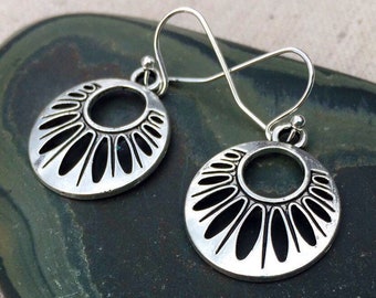 SALE - Southwestern Dangle Earrings - Aztec Disc Earrings - Boho Circle Earrings - Sun Burst Earrings - Santa Fe Dangle Earrings