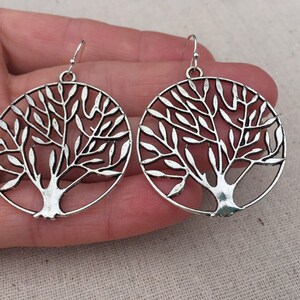 SALE Big Tree Earrings Statement Tree Earrings Silver - Etsy