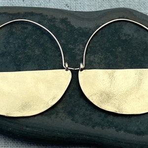 Half Moon Hoops - Gold Boho Hoops - Gold Hoop Earrings - Mod Gold Hoops - Modern Gold Hoops - Minimalist Gold Hoops - Gold Gifts For Her