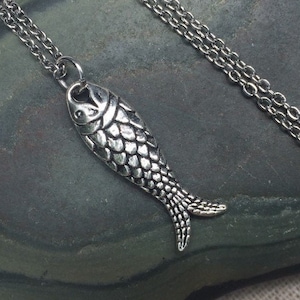 Silver Fish Necklace - Dainty Fish Necklace - Small Fish Pendant Necklace - Little Fish Necklace - Fish Jewelry Gifts - Fish Gifts For Her