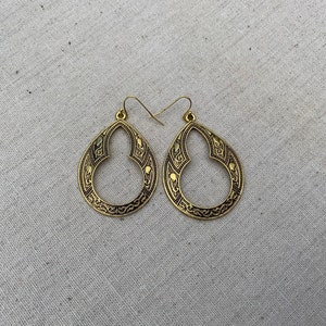 SALE Gold Ethnic Earrings Gold Boho Earrings Large Gold Earrings Gold Moroccan Earrings Gold Hoop Earrings Bohemian Hoops image 9