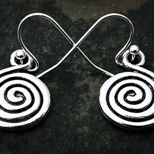 Infinity Dangle Earrings - Silver Spiral Earrings - Silver Swirl Earrings - Pinwheel Dangle Earrings - Swirl Jewelry - Spiral Jewelry