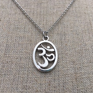 Dainty Ohm Necklace - Silver Ohm Necklace - Yoga Necklace - Yoga Jewelry Gift - Ohm Pendant Necklace - Ohm Jewelry Gifts - Ohm Gifts For Her