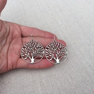 SALE Big Tree Earrings Statement Tree Earrings Silver Tree Earrings ...