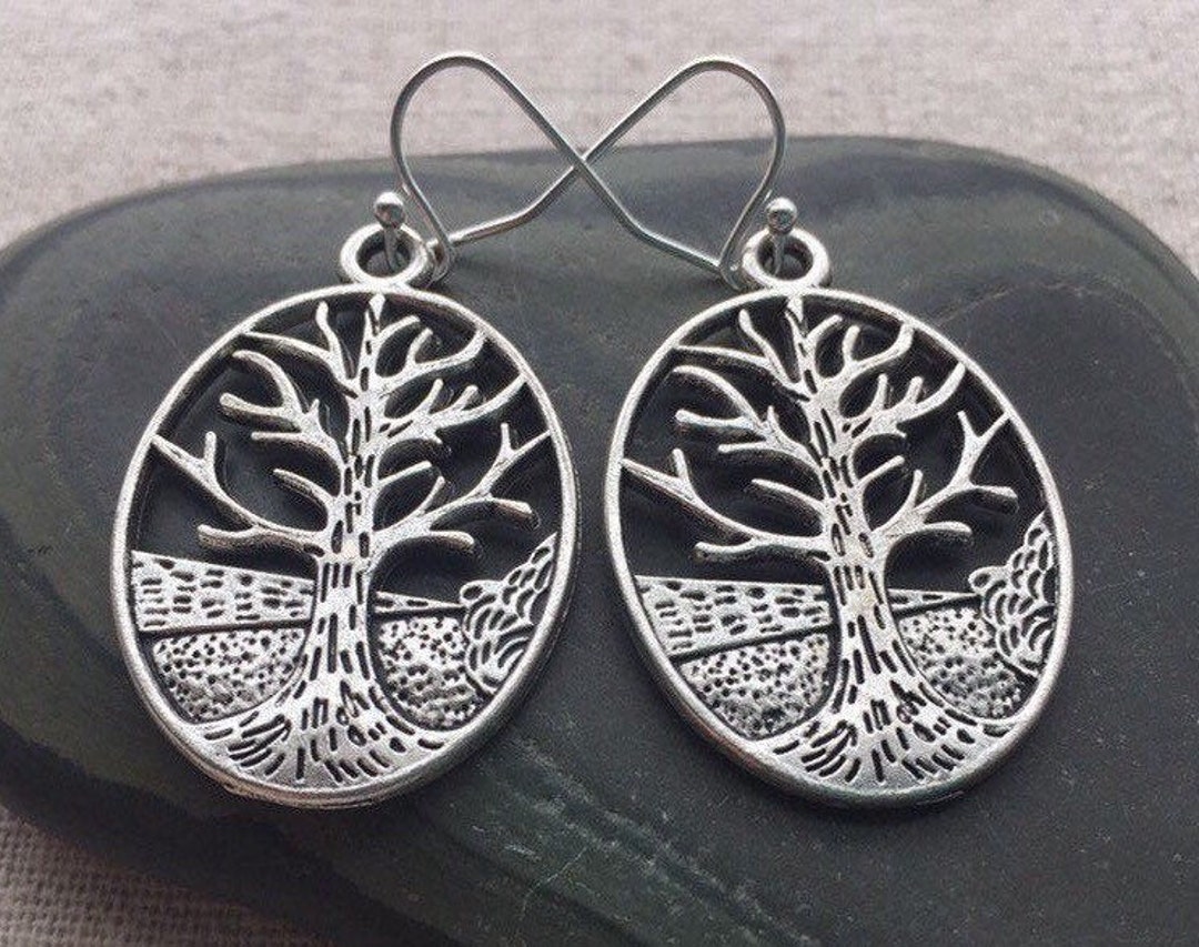 Handmade Jewelry Silver Forest Earrings Style Numbers Unique