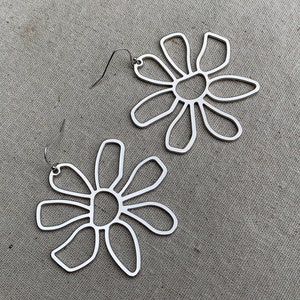 SALE Huge Flower Earrings Large Flower Earrings Big Flower Earrings Modern Flower Earrings Statement Flower Earrings image 6