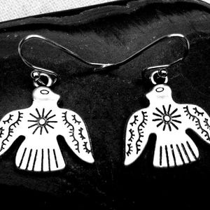 Silver Thunderbird Earrings - Native American Earrings - Thunderbird Dangle Earrings - Thunderbird Jewelry Gifts - Gifts For Her - Bird Gift